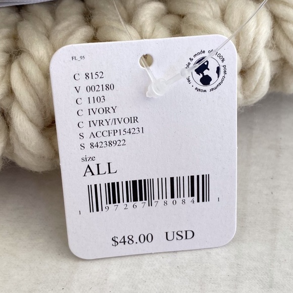 NEW Free People Tide Stripe Knit Pom Beanie Ivory - Picture 15 of 16